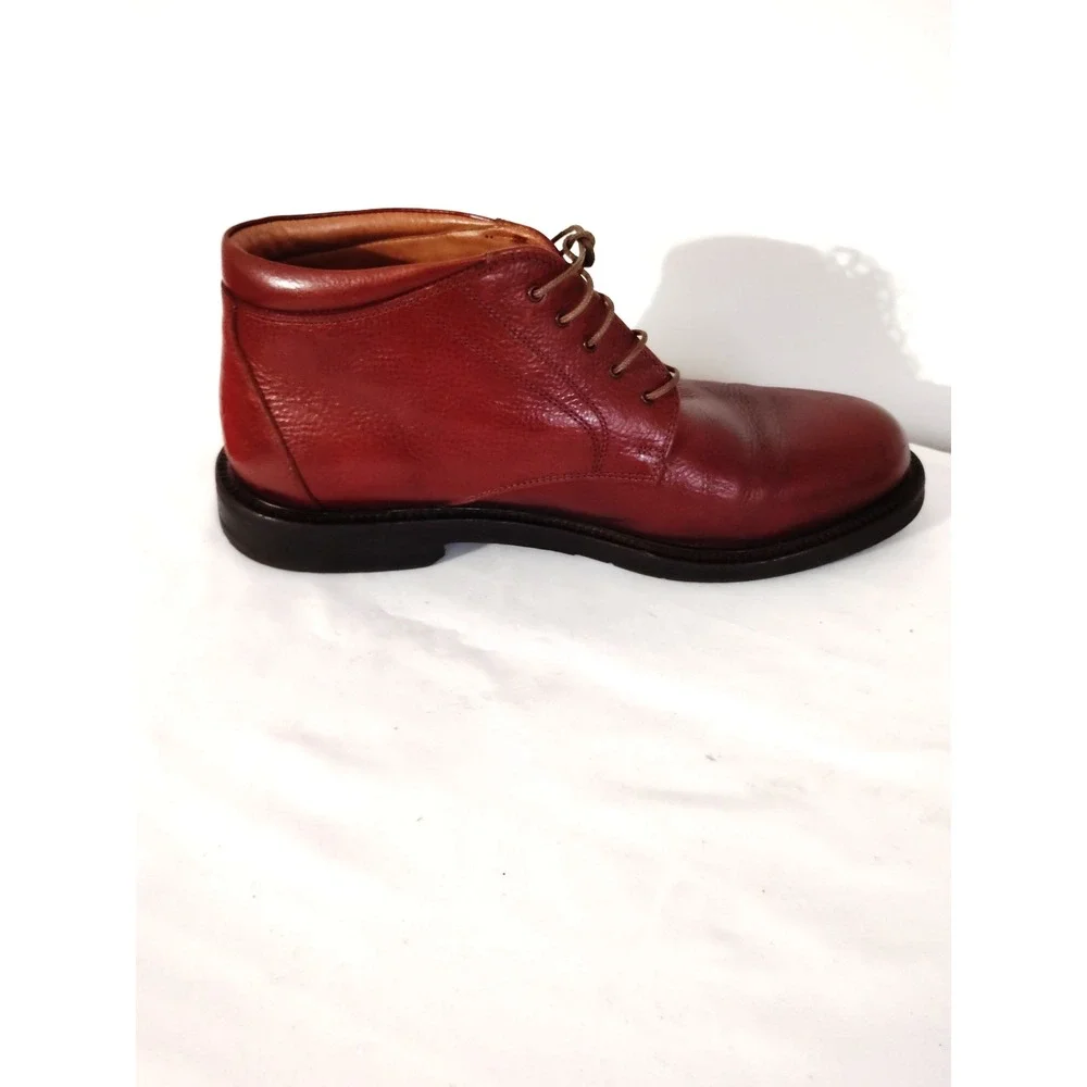 Johnston & Murphy Leather Lace‑Up Chuka Boots Brown Casual Dress Western Men 10